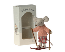 Load image into Gallery viewer, Maileg Winter Mouse with skis -Big Sister
