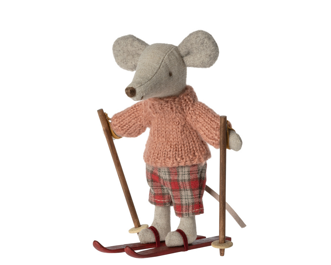 Maileg Winter Mouse with skis -Big Sister