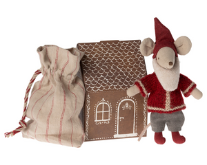 Maileg Santa Mouse with House