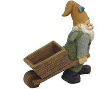 Load image into Gallery viewer, Garden Gnome with Wheelbarrow
