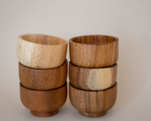 Mini Wooden Bowls - set of 6